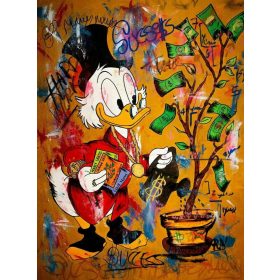   Motivacijska slika na platnu Pieniadze Skrooge Poklon za šefa 120x80