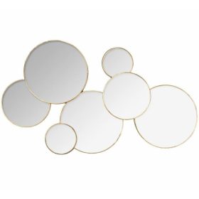   Dekorativno zidno ogledalo Edge, okruglog oblika, zlatni metalni okvir, 610 x 370 mm