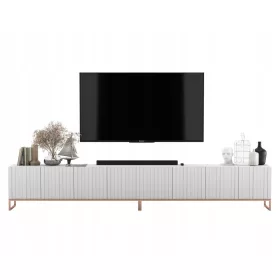 Glamour TV stalak 2 x RTV Elpis Glamour Biały MAT 300 cm