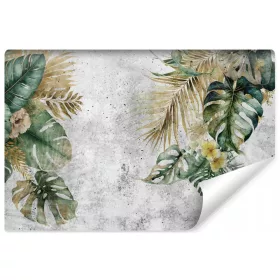   Zidna slika za spavaću sobu Tropsko LIŠĆE Monstera betonski zid 368x254