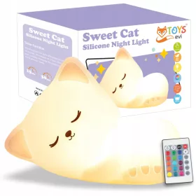   Lampa noćna za djecu Sweet Cat - lampa s RGB LED-om, TIMER-om i DALJINSKIM