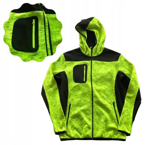Topla zaštitna softshell muška ženska majica s kapuljačom žute boje 3XL