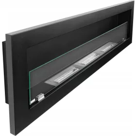 Crni biokamin Archikart viseći sa staklom 120 x 40 x 12 cm