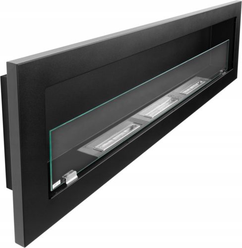 Crni biokamin Archikart viseći sa staklom 120 x 40 x 12 cm