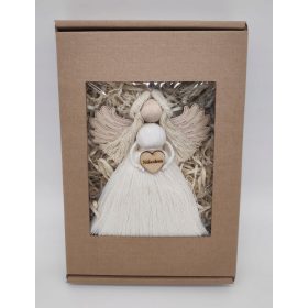   ANĐEO MAKRAMA U POKLON KUTIJI ZA ROĐENDAN, KRŠTENJE I PRIČEST