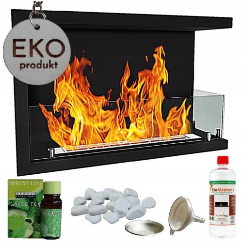 Crni Biokamin za Ugao ONE SIDE 600x480 x 230 mm