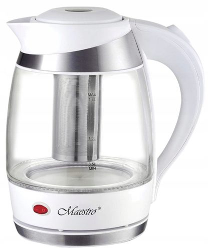  Maestro MR-065 kuhalo za vodu 1,8 l 2200W Stakleni infuzer bijeli