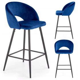 Visoka stolica Halmar, plavi tonovi, 89 cm, tkanina