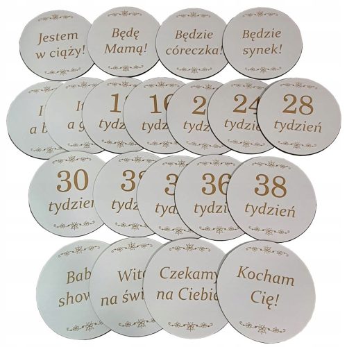 arobna kreida za trudnice - Set od 20 drvenih foto tablica za trudnice