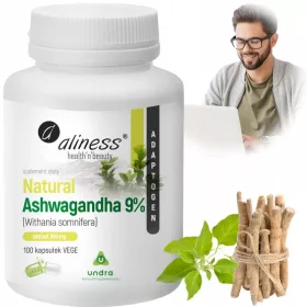  Ashwagandha Aliness Natural 9% - 100 kapsula za vitalnost i otpornost na stres