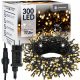 Ljetna čarolija: Vanjska zavjesa božićnih svjetala Springos® sa 300 LED dioda - Toplo bijela flash