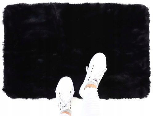  ZEC PLIŠ BAŠUNAT OGLAS ZEČJA DLAKA CRNI MOŽE SE PRATI 80x120 CM