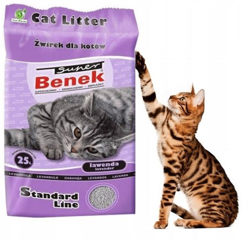 Super Benek Lavanda 25L Ljubičasti pijesak za mačke