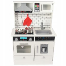  Drvena dječja kuhinja BittyBakers u bijeloj boji s hladnjakom i pećnicom