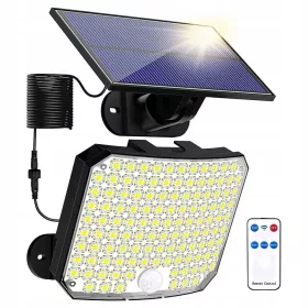   Hladno bijela solarna lampa s PV panelom i senzorom kretanja - 118 LED, daljinski upravljač