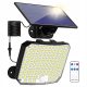 Hladno bijela solarna lampa s PV panelom i senzorom kretanja - 118 LED, daljinski upravljač