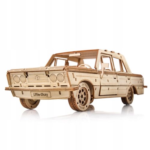 Drvena slagalica modela Fiata 125p - Little Story Drveni model legendarnog Fiata 125p iz vremena PRL-a s licencom FSO-a. Ovaj detaljno izrađen model ima otvaraj