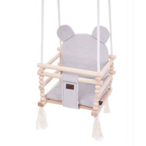 Drvena ljuljačka za djecu TULUSZKA Velvet Teddy Bear 3u1 siva 170 cm