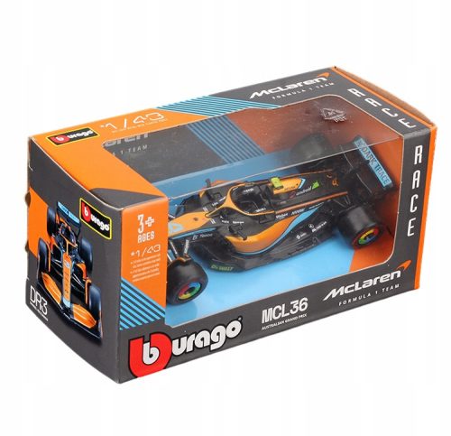 McLaren MCL36 Lando Norris Model Automobila 1:43 BBURAGO 38063