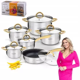   Konighoffer Faro GOLD set posuda, nehrđajući čelik, 12 kom.