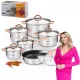 Set lonaca Konighoffer Faro COPPER, nehrđajući čelik, 12 kom.