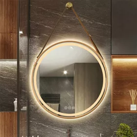  Okruglo ogledalo s LED osvjetljenjem 80x80cm Kupaonica