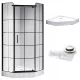 Hydrosan tuš kabina SET BS06B+SXL07B BIJELA krilna vrata 90 x 90 cm