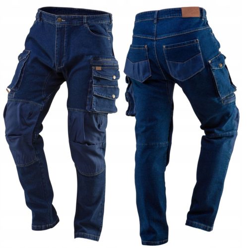 DENIM RADNE HLAČE, PAMUK/ELASTAN, OJAČANE VELIČ. XL NEO ALATI 81-228