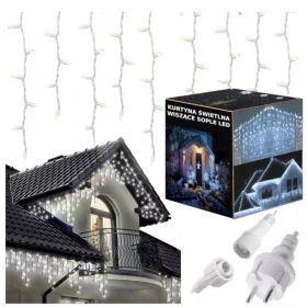   Vanjske božićne lampice SOPLE 300 LED - Hladno bijela svjetla za zavjese