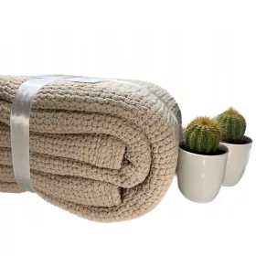 BLAKIT Luksuzni Pamučni Prekrivač 240x220 cm Bež