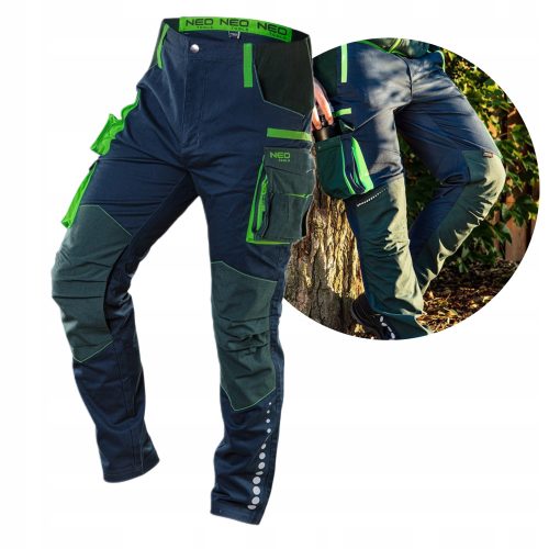 Neo Tools Premium radne hlače s Cordura profilom reflektivne za zaštitu i udobnost tijekom rada. Izrađene od kvalitetnih materijala s udobnim dodatkom elastana za slobodno kretanje. Spodnie su opremlj