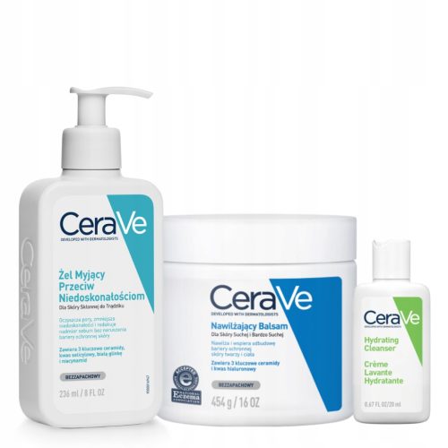 CeraVe Set za Suhu i Vrlo Suhe Kože s Balsamom i Gelovima za Pranje