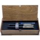 Parker Jotter elegantni set olovke i kemijske crne boje s drvenim detaljima i gravurom