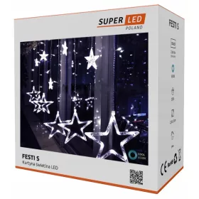   Božićna zavjesa LED SuperLED Gwiazdice Sople 4m 101 - 200 lampica