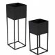 Kovani stalak za cvijeće 58 cm crni loft - set od 2 komada