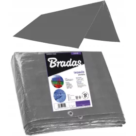 BRADAS Gruba Srebrna Plandeka 4x5m 120g/m2, Wzmocniona