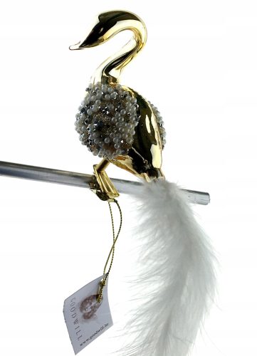  STAKLENA KUGLICA GOLDEN SWAN 25cm PREMIUM OBLIKA