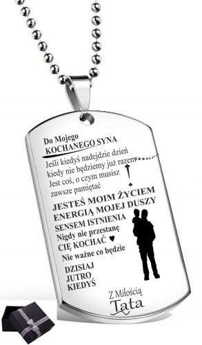 GRAVIRANI NASZYJNIK ZA SINA, PAMĆENJE, PERSONALIZIRANA OZNAKA ZA PSA