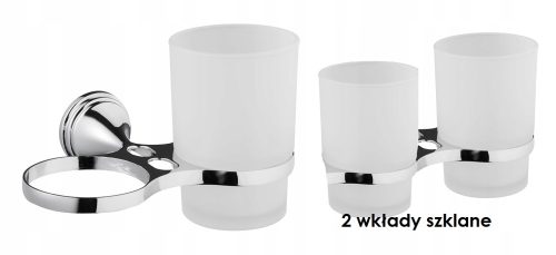 JEDNA ŠALICA X 2 KOM STAKLO KROM SA SJAJOM 07039