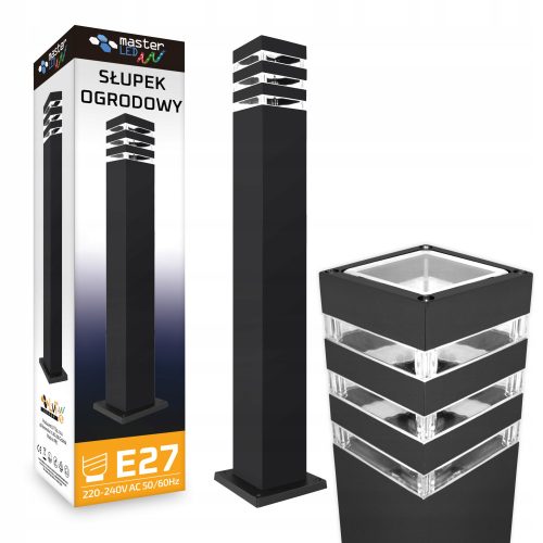 Lampa za vrt LED E27 Malibu 9x9 80cm crna stajaća (1569)