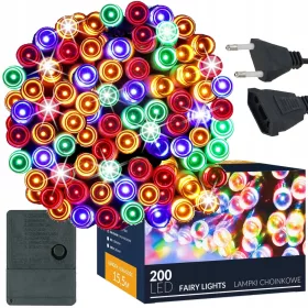   Springos svjetiljke za vanjsko božićno drvce 200 LED 16m OUT/OUT - MULTI BOŽIĆNE SVJETILJKE