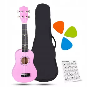   NN Sopran Ukulele za Djecu - Drveni Ukulele za Učenje u 3 Boje + Gratis Pribor