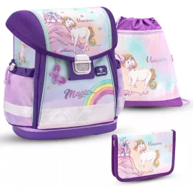   Ruksak za školu s više pregrada BELMIL Rainbow Unicorn Magic 19L