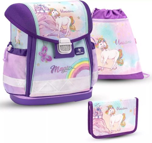 Ruksak za školu s više pregrada BELMIL Rainbow Unicorn Magic 19L