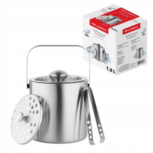 Florina elegantno inox posuda za led s hvataljkama, 1200 ml