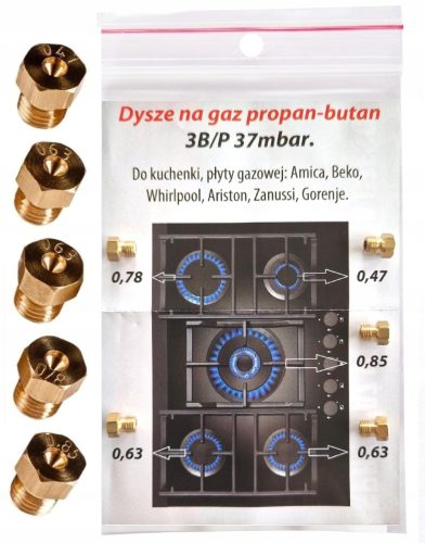  Set mlaznica za plinski štednjak R Duch PB37981