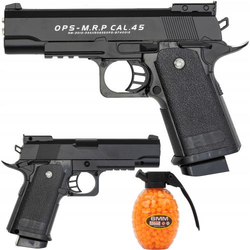 Metalni pištolj za kuglice 6 mm Colt M1911 replika + ASGARD naljepnice