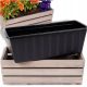  Eco Deco saksija 40 cm x 14 x 15 cm, drvo, nijanse smeđe i bež
