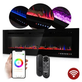   Kamin s funkcijom grijanja, električni s daljinskim upravljanjem, WIFI 1800W