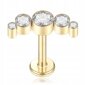  HELIX LABRET NAUŠNICA CIRKON ZLATO OPAL TITAN 1.2/6